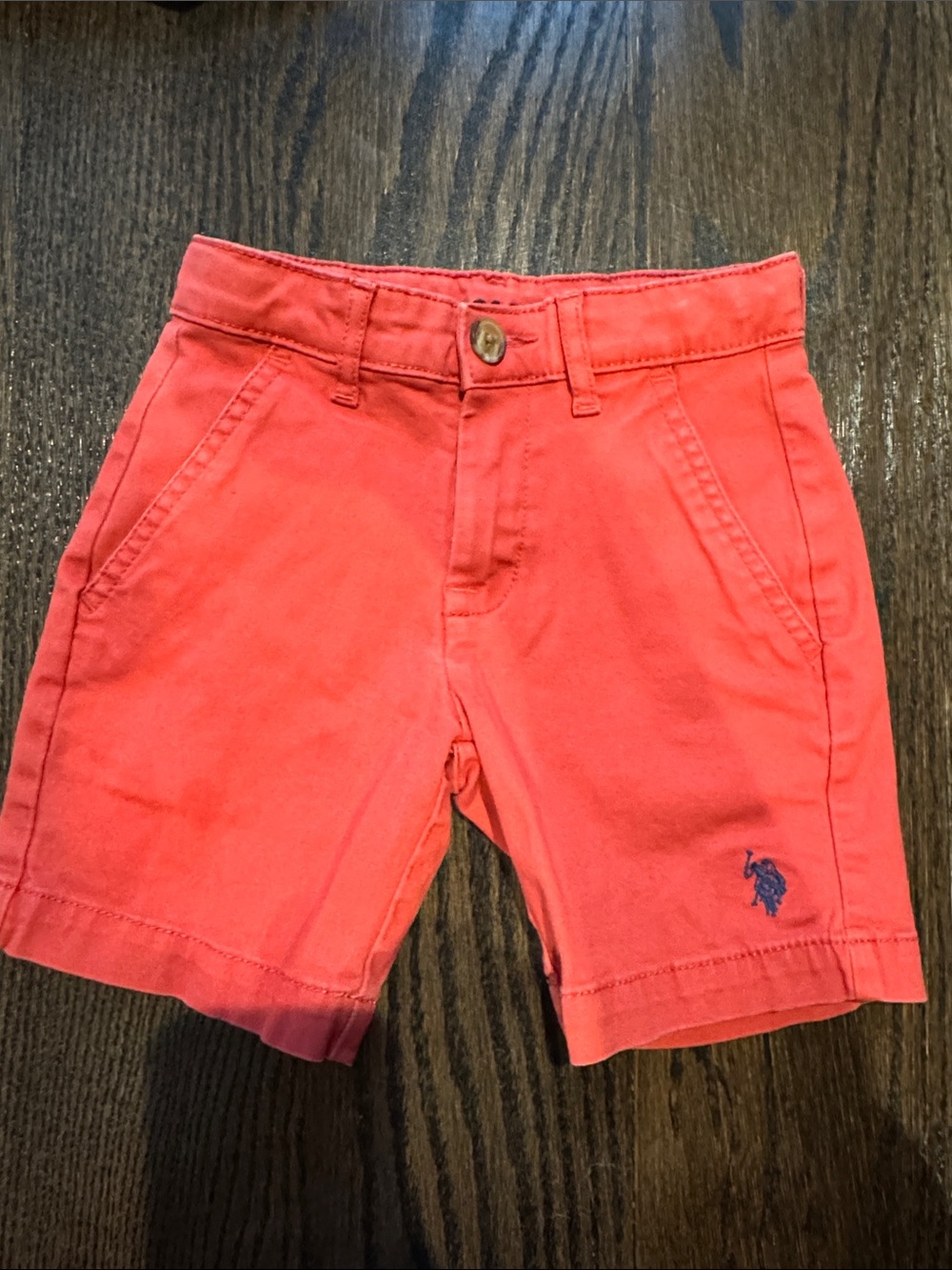 Ralph Lauren Kids Coral-Red Twill Shorts